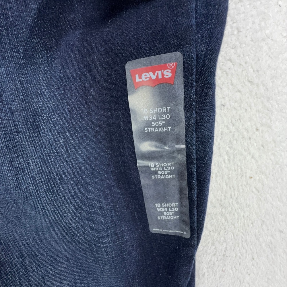 Levis 505 Straight Leg Jeans Womens 18S Dark Wash Mid Rise Blue Denim 15505-0145 - Picture 11 of 11